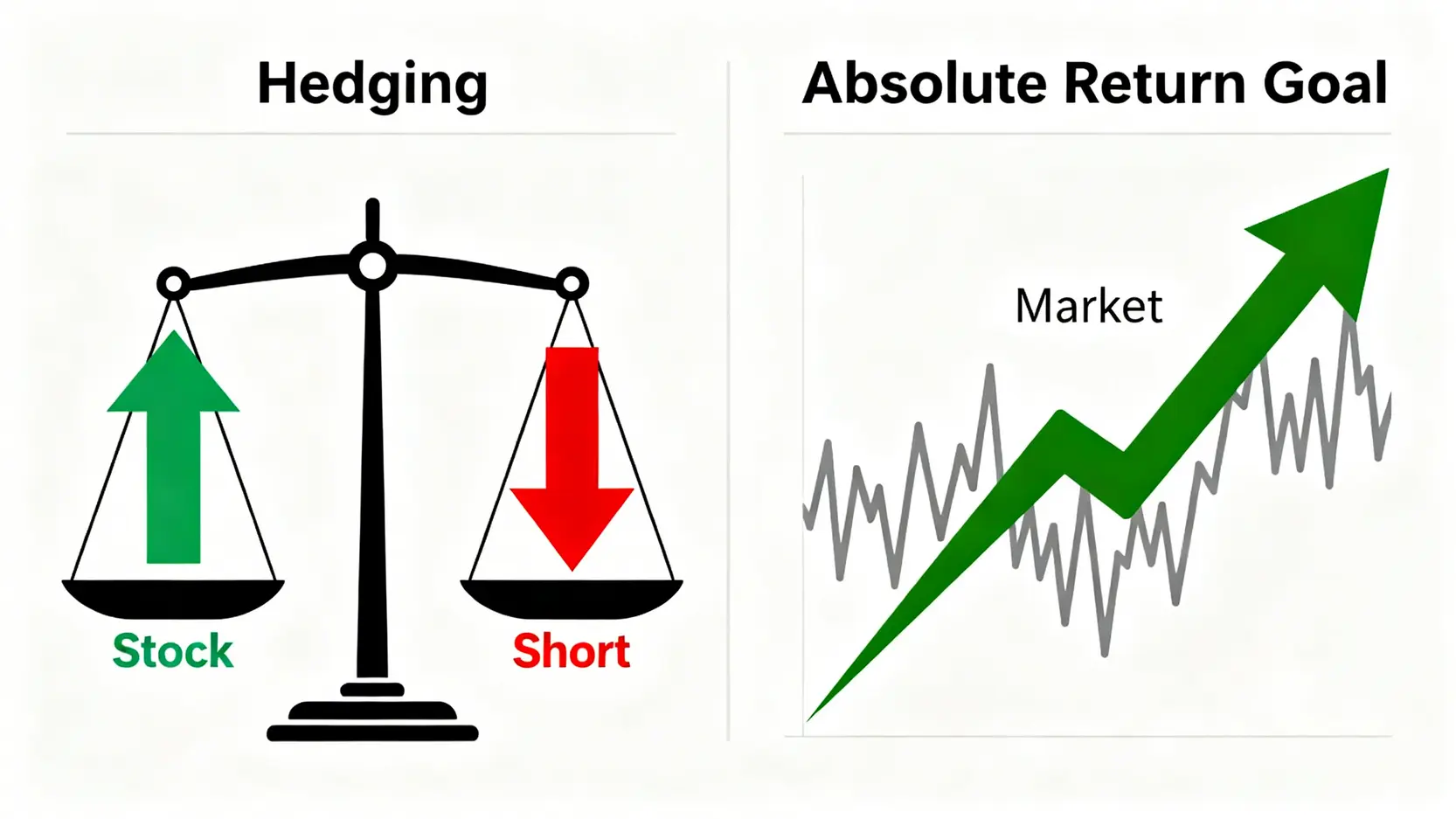 對沖基金的目標演變:從傳統對沖避險到追求絕對回報的對比圖。