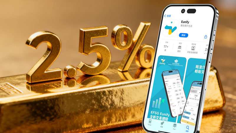 英皇金業開戶2026全攻略:信用卡入金賺2.5%回贈,Eunify Gold開戶優惠及流程詳解