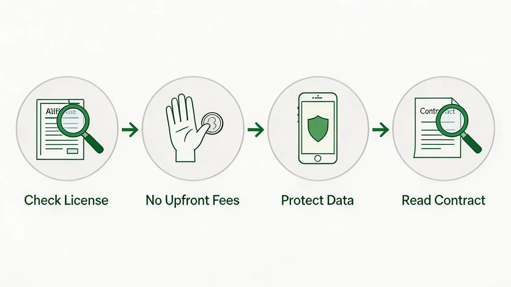 安全申請網上貸款的四個步驟:查核牌照、警惕預繳費用、保護個人資料、細閱合約。